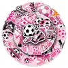 53 calcomanías originales de fútbol rosas que no infringen derechos, serie deportiva, calcomanías de decoración para el Mundial para cascos, altavoces y cuadernos