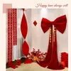 Soporta varios tamaños de decoraciones de moños de terciopelo rojo, set de personajes "Happy" y artículos decorativos de alta gama para paredes de fondo en comercio exterior.
