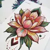 Pegatinas de tatuaje temporales para brazo de flores estilo oscuro en blanco y negro con diseños de mariposa, lobo, tigre, calavera y rosa, impermeables, de larga duración, pegatinas de tatuaje desechables