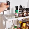 Prateleira de Armazenamento de Chão para Cozinha Camada Dupla Suprimentos de Cozinha Suporte para Facas Suporte para Temperos Prateleira de Armazenamento Multifuncional
