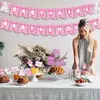 Faixa de Decoração para Chá de Bebê Transfronteiriço Elefante Rosa Menina Primeiro Aniversário Bandeira de Chá de Bebê Topper de Bolo