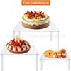 Estante cuadrado transparente para tartas de Amazon, 3 piezas, para mesa de postres, apto para tartas, pizzas, postres y alimentos.