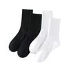 Calcetines deportivos casuales de color sólido para otoño e invierno, sencillos, combinables en blanco y negro, desodorantes, absorbentes del sudor, transpirables, para hombre.