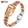Reloj de Mujer Ofns Amazon Impermeable Lujo Ligero Cuadrado Pequeño Reloj de Cuarzo Casual de Negocios para Mujer Artículo Popular Transfronterizo