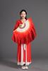Abanico de Danza Wanjiang Seda Roja Aumentar Largo Cuadrado Danza Clásica Abanico de Seda Jiuer Accesorios de Actuación