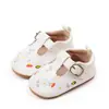 Sapatos de bebê multicores da moda primavera e outono novos sapatos de couro bordados para bebês pequenos sola de borracha antiderrapante sapatos casuais para bebês