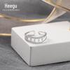 Hee goo J0040 prata S925 camada dupla micro-cravada flash Diamante anel da sorte moda simples anel aberto para mulheres