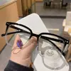 Óculos de grau com padrão que mudam de cor estilo retrô anti-luz azul óculos plano masculino mesmo estilo Douyin armação grande que afina o rosto