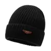 Gorro de Lana Transfronterizo para Hombres de Mediana Edad y Mayores, Invierno, Montañismo, Forro de Polar, Cálido, Gorro Pulóver, Estilo Coreano, Ocio al Aire Libre, Gorro de Punto