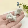 Dibujos Animados Super Mini Lindo Animal Terciopelo Animal Perro West Highland Colgante Llavero Cadena para Teléfono Móvil Accesorios de Joyería