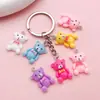Urso de Gravata Borboleta Desenho Animado Pingente de Resina Multicor Artesanal DIY Chaveiro de Contas Ornamento Acessórios Fabricante Atacado