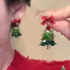 Serie de Pendientes de Navidad 2025 Otoño e Invierno Nuevos Pendientes de Árbol de Navidad Estrella Pendientes Pendientes de Moda Populares de Gama Alta