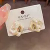 Pendientes de Rombo de Perla Esmerilada Exagerados de Moda Personalizada Transfronteriza Europeos y Americanos con un Diseño Sencillo y Único