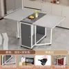 Conjunto de Mesa de Jantar Dobrável, Moderno e Simples, Adequado para Apartamentos Pequenos, Mesa de Jantar Móvel, Mesa Retangular para Uso Doméstico