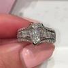 Anillo Cao Shi 2021wish explosivo con incrustación de circonita en forma de lágrima, anillo de imitación de diamante, anillo de boda popular europeo y americano para mujer