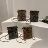 Bolso de Mano Estampado de Leopardo Bolso para Mujer 2025 Nueva Moda Versátil Bolso Sobre Estilo Vaquero Casual Retro Billetera para Monedas para Teléfono Móvil