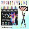 Pluma de Arte para Uñas Doble Punta Doble Color para Diseño de Uñas DIY Impermeable de Secado Rápido, Punteado y Delineado