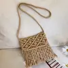 Bolso Tejido Hecho a Mano de Nicho Nuevo Primavera/Verano 2026 para Mujer, Bolso de Hombro Simple con Borlas, Bolso Cruzado Artístico de Alto Valor