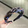 Diadema de Estilo Coreano de Alta Gama Seleccionada Cuidadosamente Diadema de Malla Envuelto en Pedrería Versátil para la Frente Accesorios para el Cabello Suelto en la Parte Superior del Cráneo