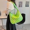 Bolsa Casual Lingge Feminina 2024 Outono Nova Bolsa Casual Simples Portátil Feminina Ombro Axila Tote