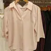 Ropa de mujer 26 nuevo estilo camisa de cuello medio abierto floral/camisa de manga 7/8 camisa de aire acondicionado 487528/482824/487527