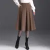 Elegante falda de lana línea A para mujer, nueva colección otoño/invierno 2026, de cintura alta, adelgazante, plisada, a la moda, versátil y con bajo ancho