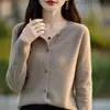 Cardigã feminino suéter de tricô gola redonda novo primavera e outono coreano solto casaco de suéter moda malha osmanthus top externo