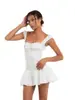 Roupas femininas europeias e americanas transfronteiriças ins doce temperamento de garota popular desejo puro retrô vestido de alça cintura apertada atacado