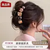 Pinza de tiburón negra en forma de corazón para recogido, elegante pinza para el pelo floral para la parte trasera de la cabeza, gran accesorio para el pelo de pinza de garra estilo nuevo 2026