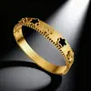 Pulsera de Acero Inoxidable en Oferta para Mujer, Pulsera de Círculo Chapada en Oro de Alta Gama con Diamantes, Joyería de Pulsera de Acero de Titanio de Lujo Ligero