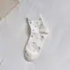Calcetines con Estampado Floral para Mujer, Verano, Delgados, Hasta la Pantorrilla, Estilo Coreano, Dulces, Sin Costuras, Estilo Ballet, Calcetines de Algodón, Malla Transpirable, Calcetines para Mujer