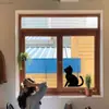 Adesivo de Parede Gatinho de Canto Gato Fofo Pet Shop Gato Café Porta de Vidro Decoração de Fundo de Quarto Adesivo