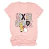 Amazon eBay sitio independiente moda casual mujer sexto grado cuello redondo manga corta camiseta camiseta básica para comercio exterior