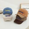 Gorra de béisbol para niños con combinación de colores, gorra visera cálida nueva, sombrero de lana de cordero para exteriores, gorro de otoño e invierno, comercio exterior 714