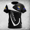 Patrón del Emblema Nacional Bosnio Impresión 3D Transfronterizo Nuevo Camiseta Casual de Manga Corta para Hombre Venta Directa de Fábrica Suministro