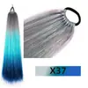 Trenzas de Hilo Plateado Trenzado para el Cabello Ez Dreadlocks Extensiones de Cola de Caballo Larga con Hilo Dorado y Plateado Trenzas de Gradiente de Colores Pelucas para Niños