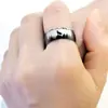 Anillo de Acero Inoxidable Best-Seller Transfronterizo de Amazon Lobo en el Bosque para Hombres y Mujeres, Joyería de Anillo de Acero de Titanio de Moda Personalizable