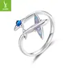 Anillo Abierto de Cobre Chapado en Platino Original Yinziyun con Diseño Brillante de Goteo de Aceite Degradado, Fabricante de Joyería