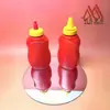 Botella Plana 250mlpp Boca de 38 Dientes Botella de Kétchup Frasco de Condimentos de Boca Ancha Frasco Sellado a Prueba de Humedad Caja de Condimentos para Cocina y Hogar