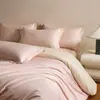 Conjunto de cama de quatro peças de algodão 100% de fibra longa de alta qualidade, embalagem em caixa de presente, luxuoso 100% algodão, adequado para todas as estações, inclui lençol e capa de edredom