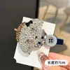 Laço de Cabelo Coreano 2026 Novo Fofo em Formato de Cachorro com Pedras Strass para Mulheres, Anel para Coque, Acessório de Cabelo para a Parte de Trás da Cabeça