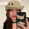 Diseñador Celebridad Cibernética Taladro Caliente Estrella de Cinco Puntas Sombrero de Pescador Sombrero de Vaquero Occidental para Mujer Montañismo al Aire Libre Sombrero para el Sol Sombrero para el Sol