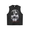 Camiseta Masculina Manga Curta Estampada Figura de Rua Rock Hip-Hop Europeia e Americana Marca Tendência Estilo Solto Preguiçoso Camiseta Curta Casual para Casal