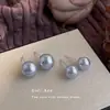 Pendientes de Perla de Vidrio Morado de Alta Calidad, Estilo Francés, Elegantes, Suaves, Modernos, Versátiles y Pendientes de Gama Alta al por Mayor