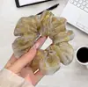 Elástico Elegante de Estilo Coreano, Hecho a Mano en Francia, con Malla y Pedrería, de Alta Gama para Coleta Alta y Moño, Lujoso y Elegante para Mujeres