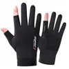 Guantes de Protección Solar para Primavera y Verano, Estilo Delgado para Conducir, Ciclismo al Aire Libre, Hombres y Mujeres, Guantes de Seda de Hielo, Antideslizantes, Guantes de Medio Dedo