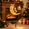 Luz de Encaixe para Jardim Lua Crescente de Resina Série de Luzes Lua Crescente para Jardim Novo Produto de Natal