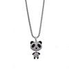 Acero de titanio que no se decolora collar largo de panda hip hop cadena para suéter de mujer