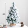 Fabricantes Venta al por Mayor Árbol de Navidad de Escritorio Flocado 40cm 50cm Árbol de Navidad con Nieve Decoración de Escritorio Navideña