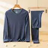 Ropa interior térmica de otoño/invierno para hombre y mujer, forrada de polar, engrosada, seda de cachemira, traje de pareja, terciopelo, calefacción, ropa interior, ropa y pantalones de otoño